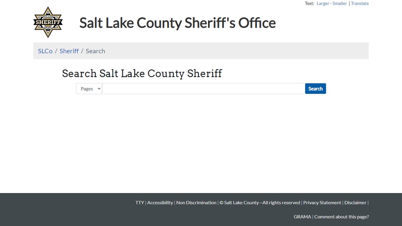 Search Salt Lake County Sheriff - Sheriff | SLCo