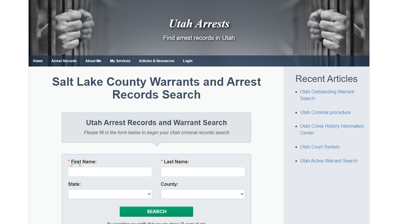 Salt Lake County Warrants and Arrest Records Search